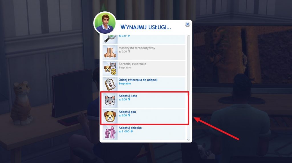 Adopcja psa w The Sims 4
