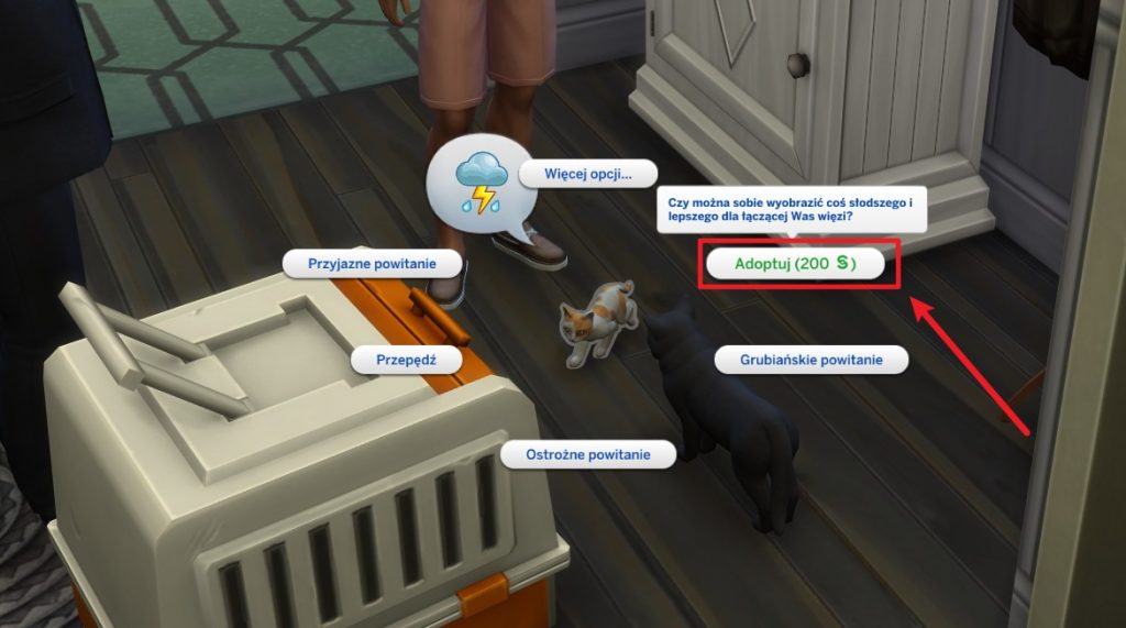 Adoptowanie psa w The Sims 4