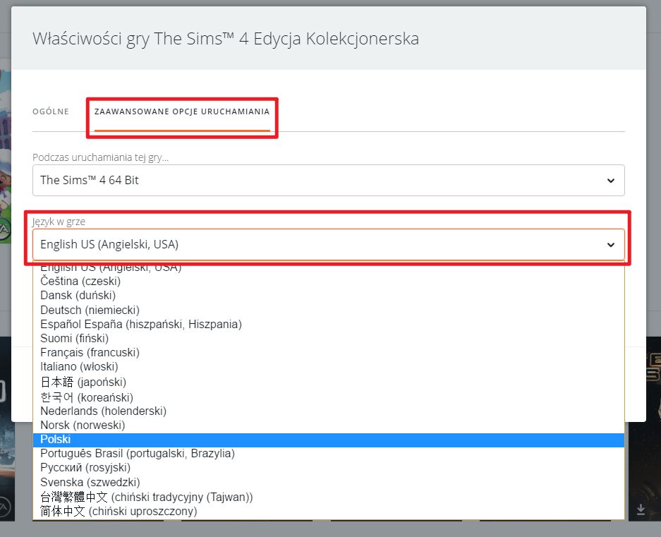 Czy można zmienić język w The Sims 4
