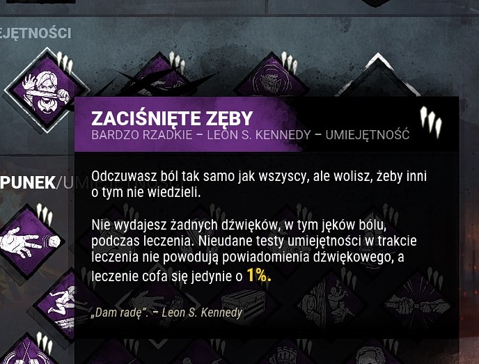 dbd umiejętność zaciśnięte zęby
