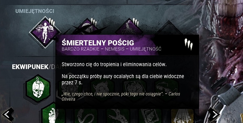 dbd umeiejętnosc smiertelny poscig