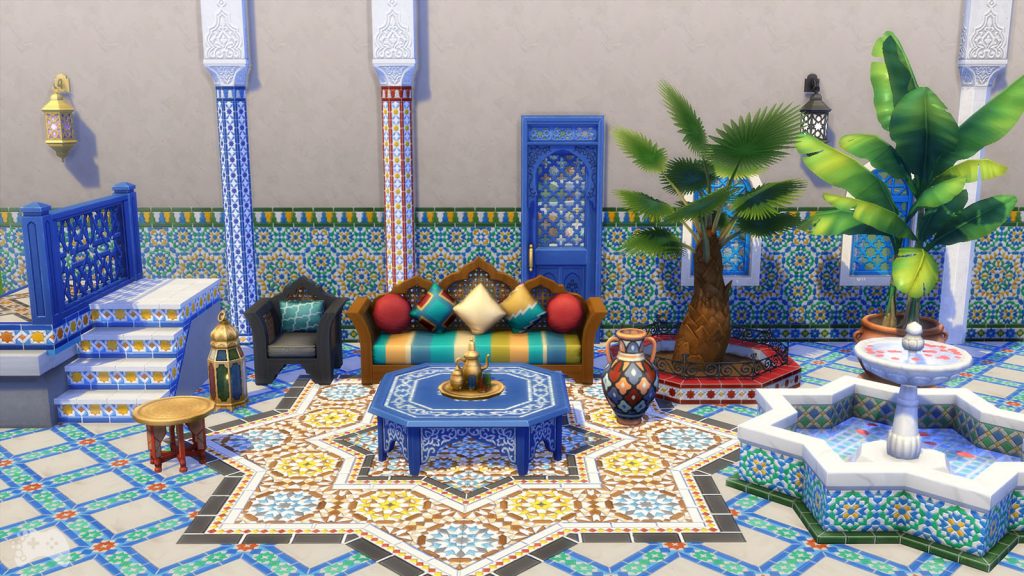 The Sims 4 oaza na patio obiekty