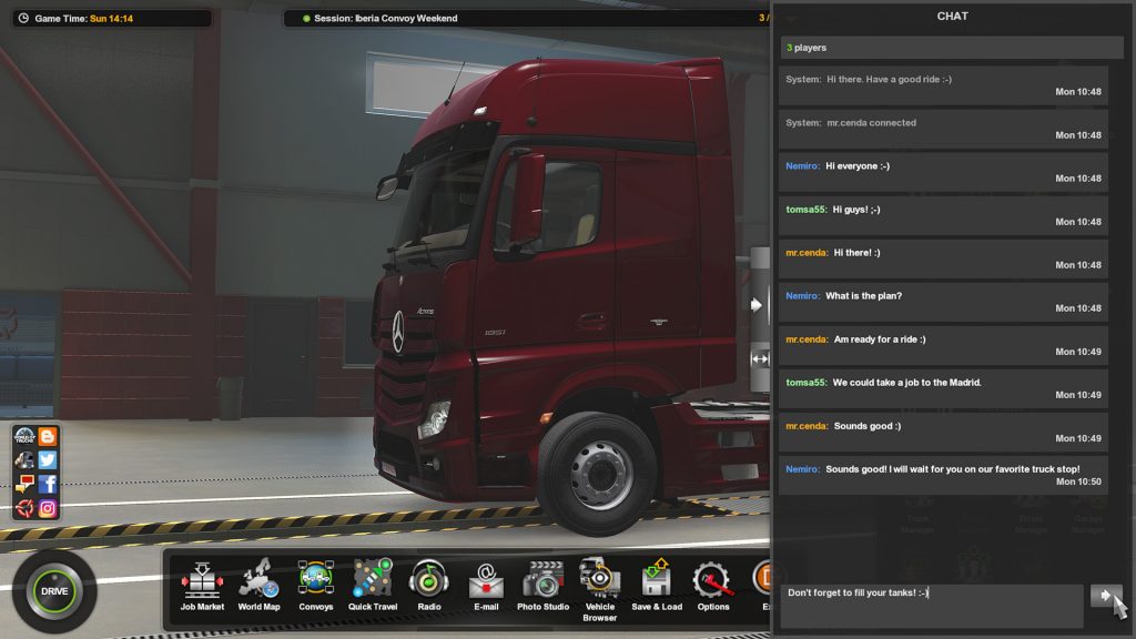 Czat multiplayer ETS 2