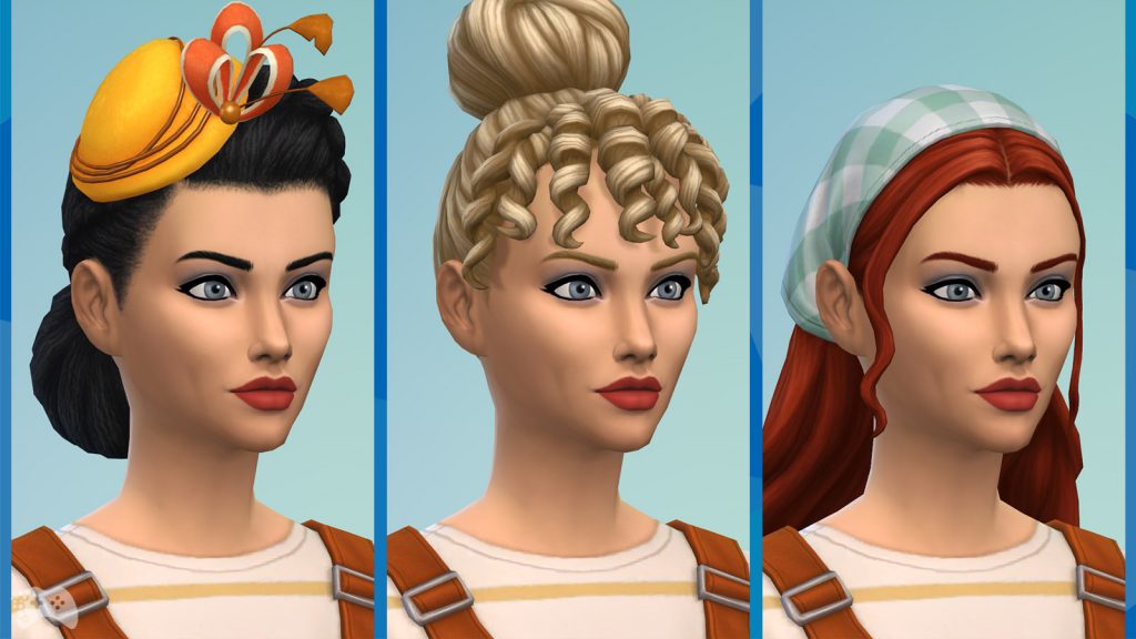 The Sims 4 Wiejska sielanka przegląd fryzury damskie