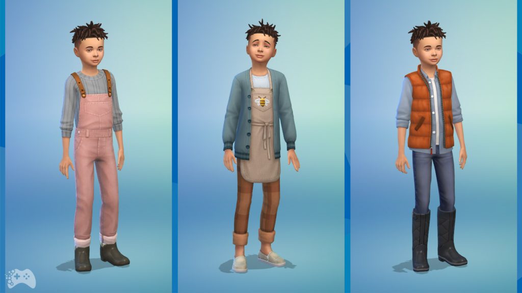 The Sims 4 Wiejska sielanka przegląd ubrania dla chłopców