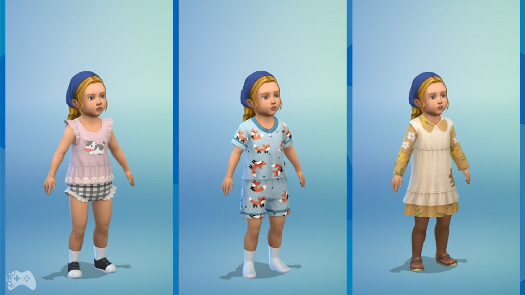 The Sims 4 Wiejska sielanka przegląd ubrania dla małych dziewczynek