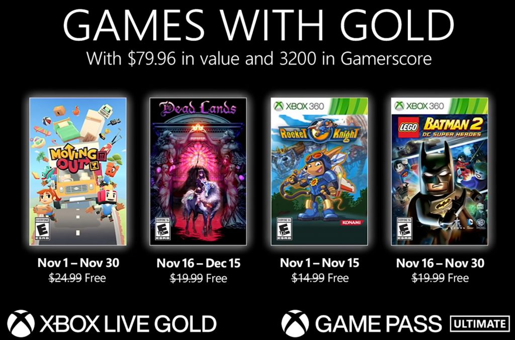 Lista gier w ramach Games with Gold listopad 2021