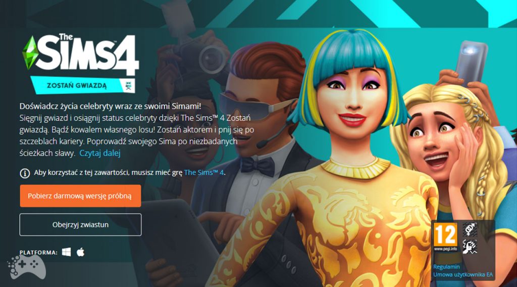The Sims 4 Zostań Gwiazdą download za darmo
