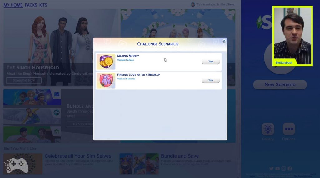 Wyzwania w The Sims 4 scenariusze