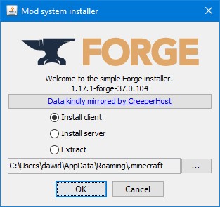 Instalowanie Forge dla Minecrafta 1.17