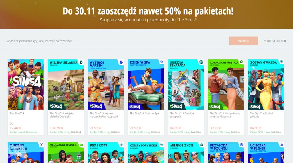 The Sims 4 Black Friday promocja origin