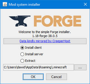 Instalacja Forge 1.18