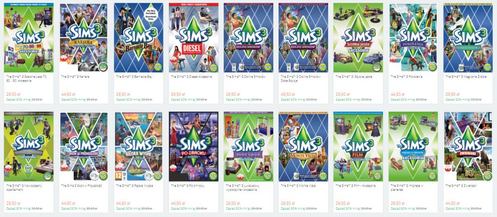 Świąteczna promocja The Sism 3 origin