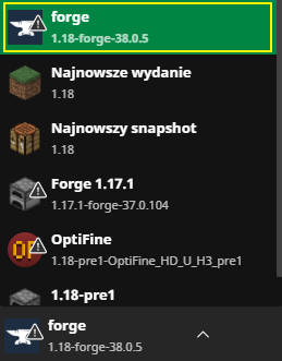 Uruchamianie Minecrafta z Forge 1.18