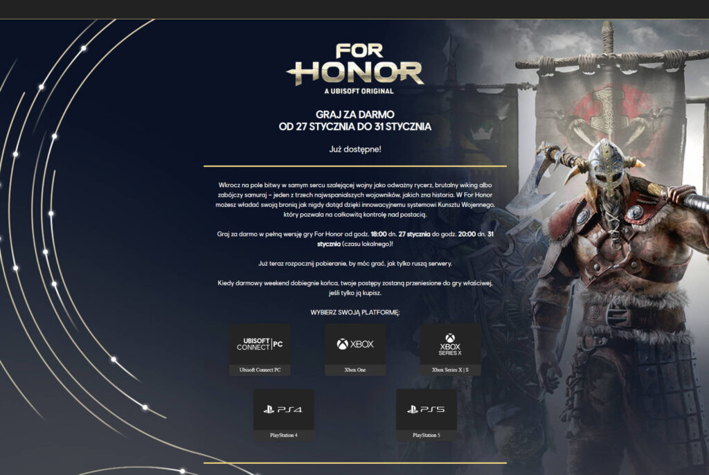For Honor za darmo na PC, Xbox i PS