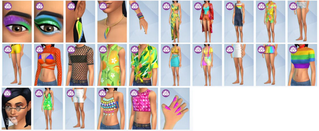 Obiekty z The sims 4 Karnawałowa moda