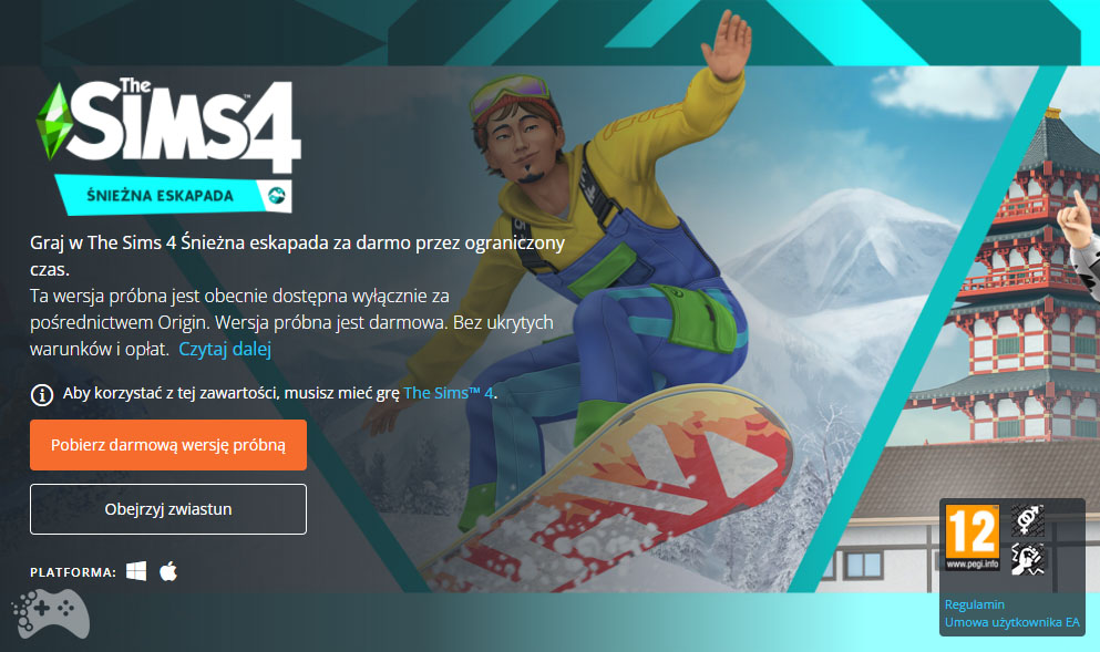 The Sims 4 Śnieżna eskapada pobierz za darmo