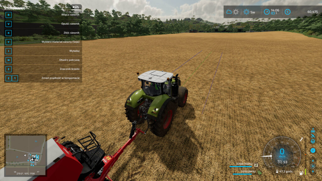 Farming Simulator 22 - GPS w pojeździe włączone