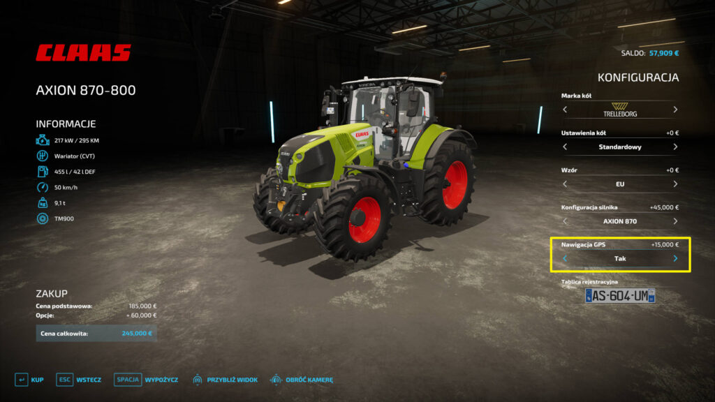 Farming Simulator 22 - włącznie GPS