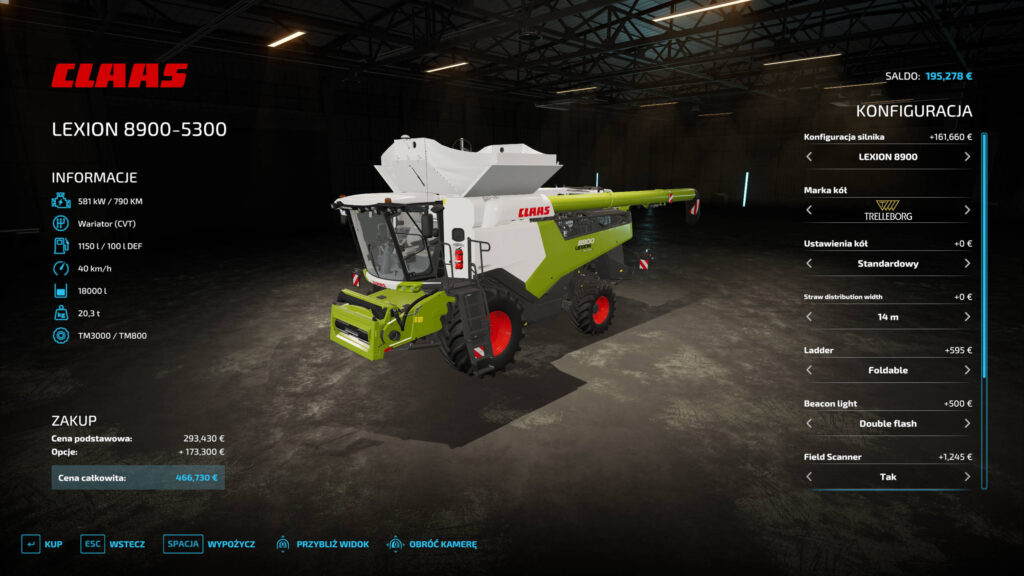 claas lexion 8900 kombajny do fs 22