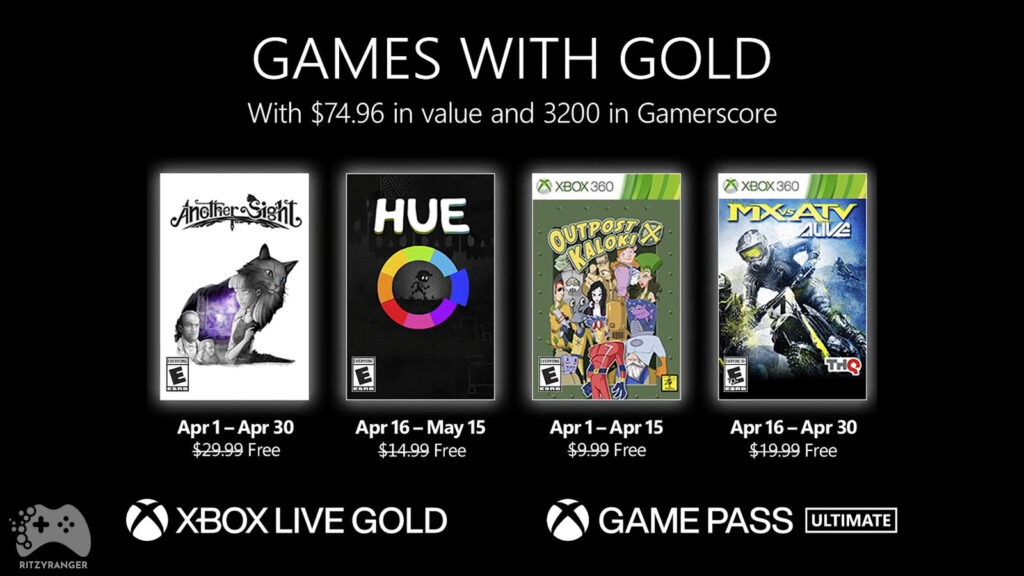 lista gier Games with gold kwiecień 2022