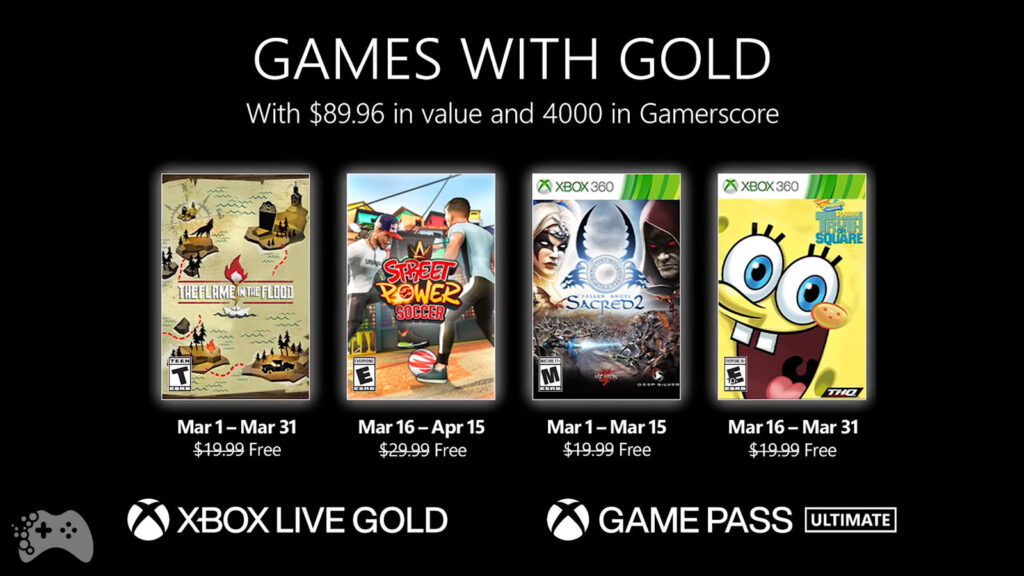 Lista gier Games with Gold marzec 2022