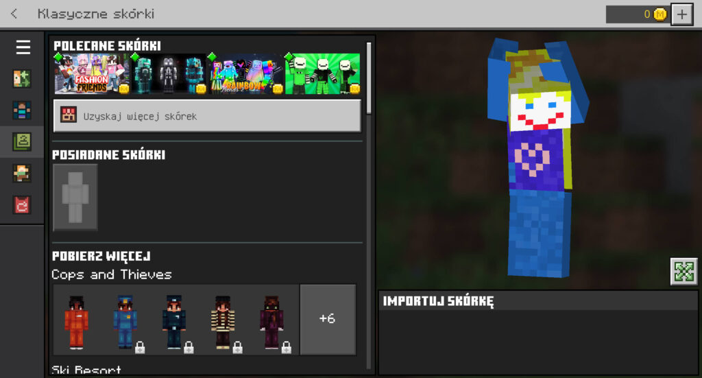 Nowa skórka Minecraft Windows Edition