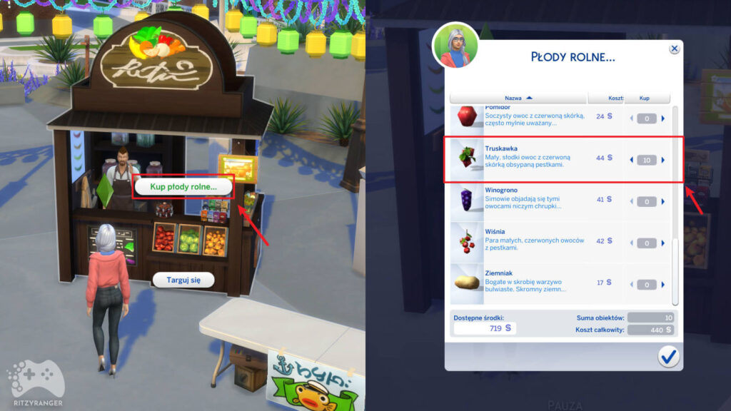 gdzie kupić truskawki w the sims 4