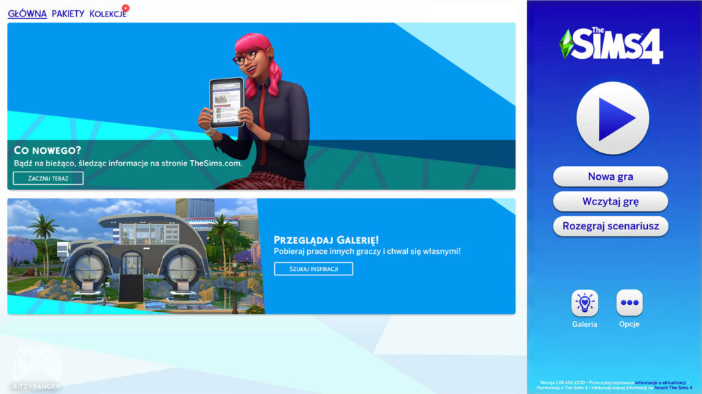 Poprzednie menu aktualizacja The Sims 4 kwiecień 2022