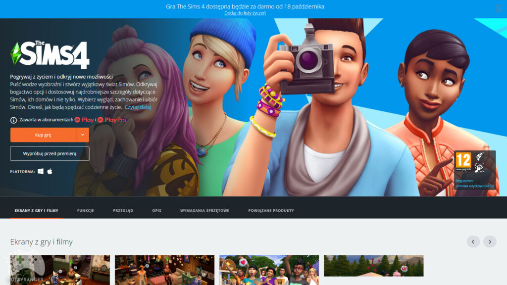 The Sims 4 za darmo na origin