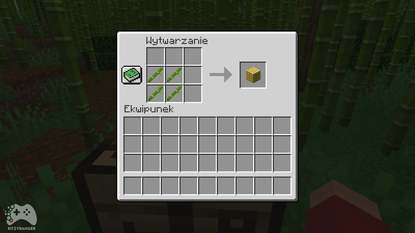 Crafting bambusowych desek Minecraft 1.20 Snapshot 22w42a