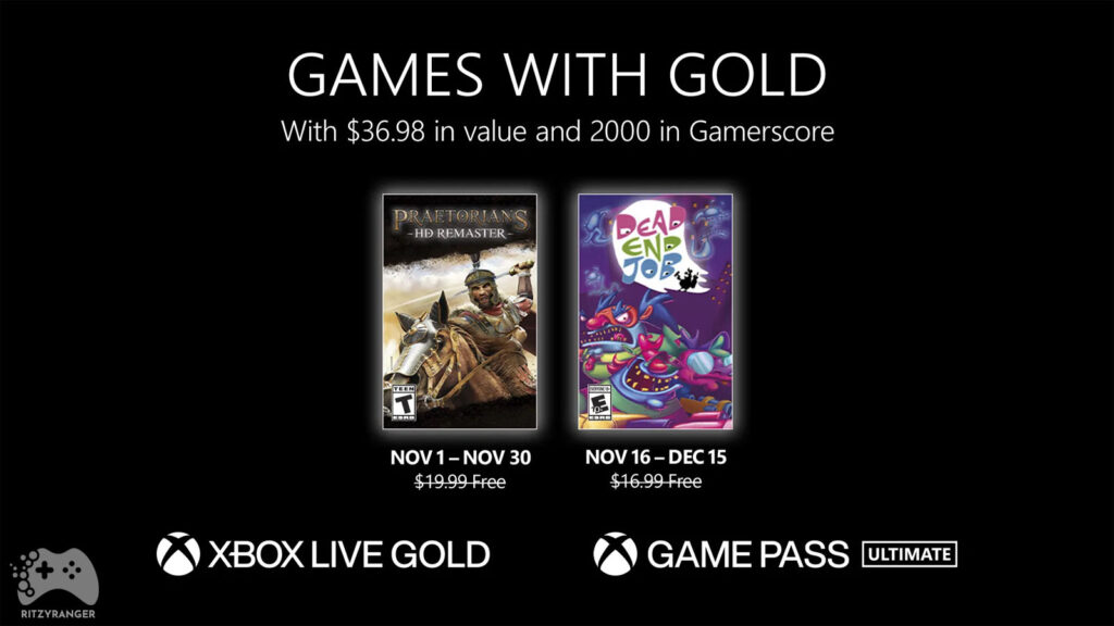 Lista gier Games with Gold listopad 2022
