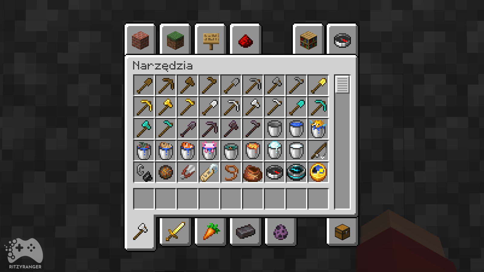 Narzędzia Minecraft Snapshot 22w42a