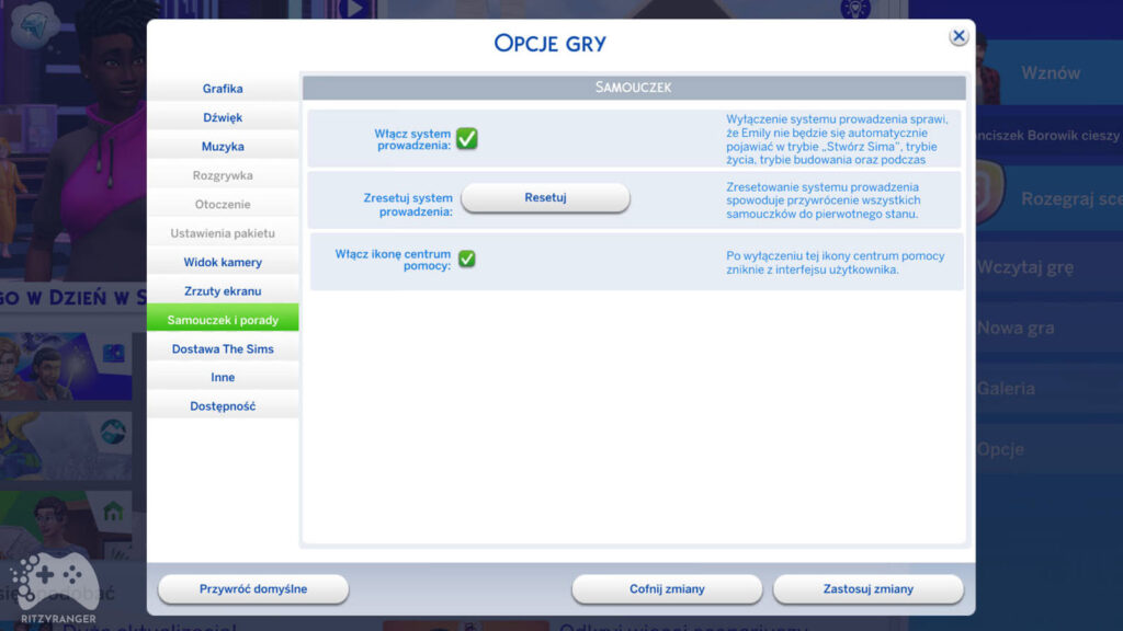 Wyłączenie samouczka aktualizacja The Sims 4 październik 2022