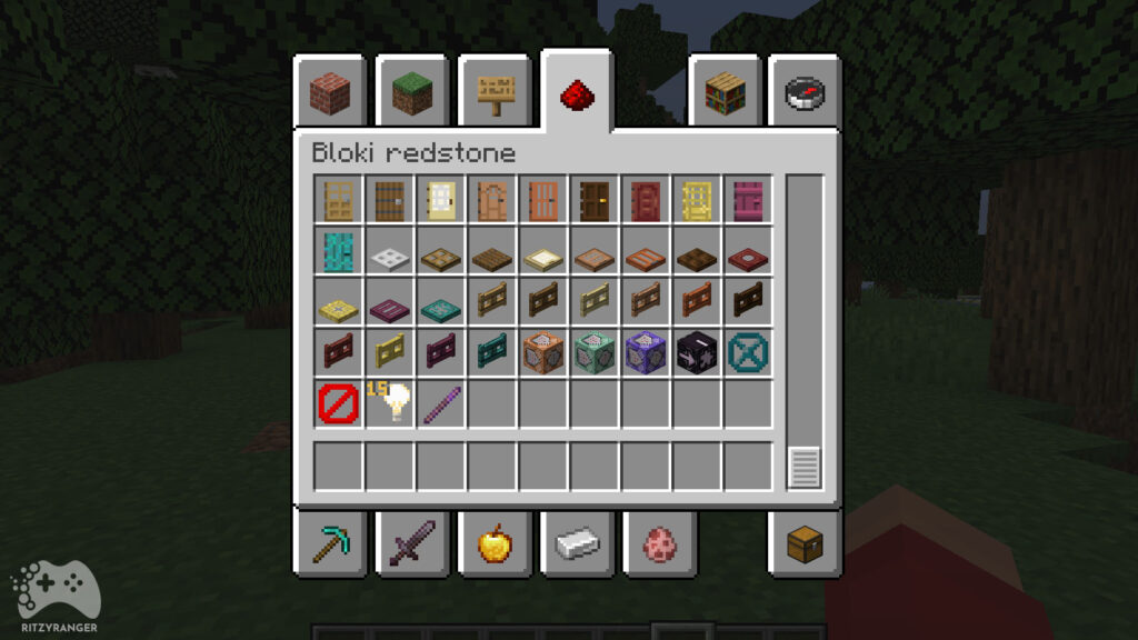 Bloki redstone Minecraft 1.20 Snapshot 22w44a