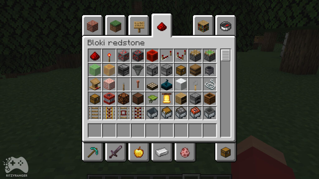 Zakładka redstone Minecraft 1.20 Snapshot 22w44a
