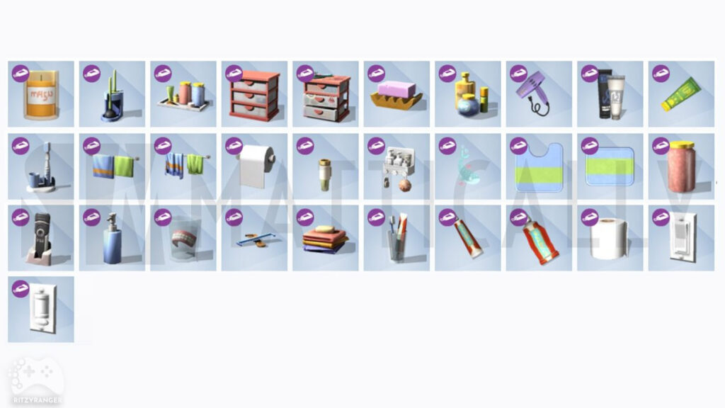 Obiekty z The sims 4 Łazienkowe szpargały