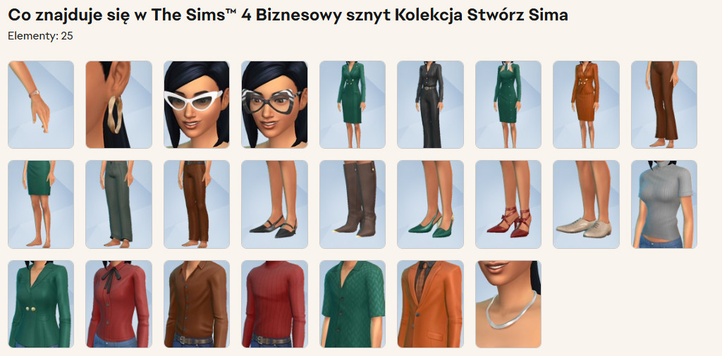 co zawiera the sims 4 biznesowy sznyt kolekcja