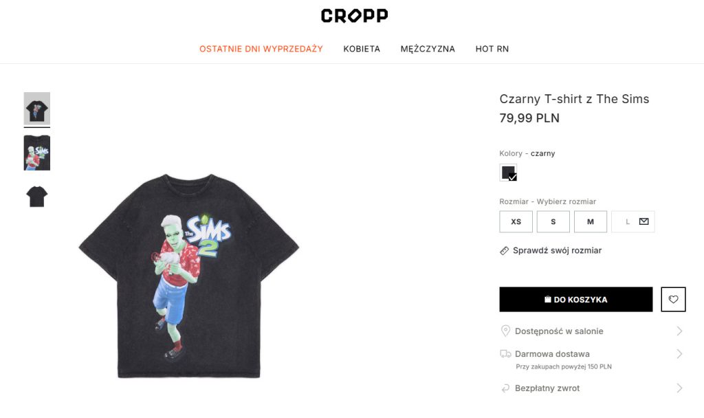 czarny t-shirt z postacią nerwusa jakiegoś z dziwnowa