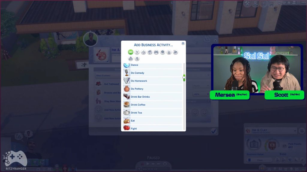 lista aktywności firmowych the sims 4 dochodowe hobby