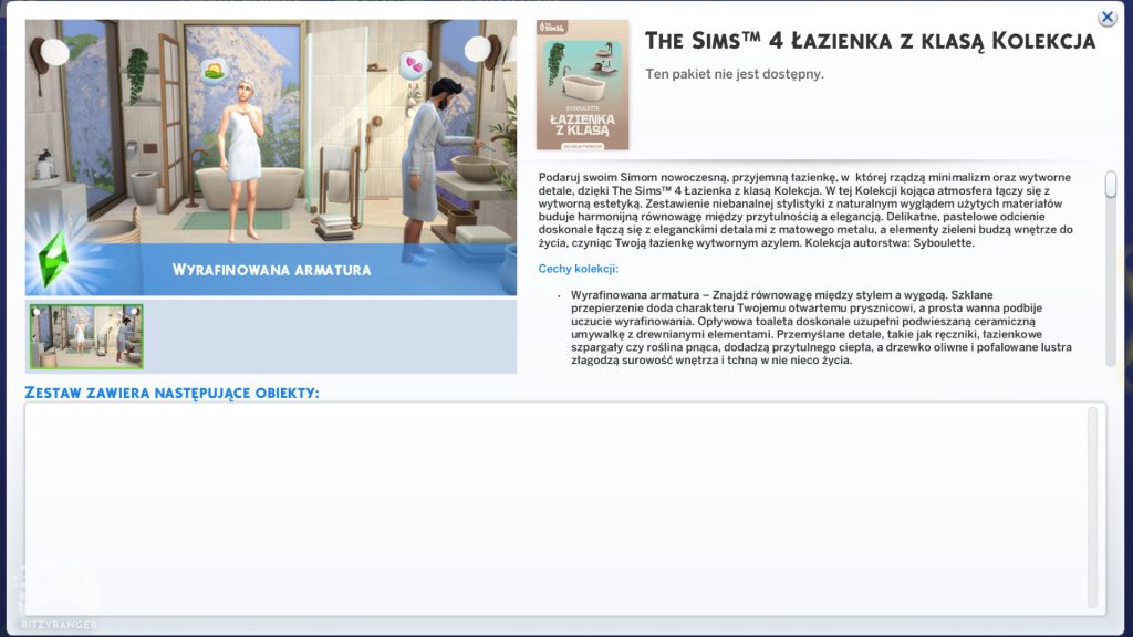 the sims 4 łazienka z klasą kolekcja opis