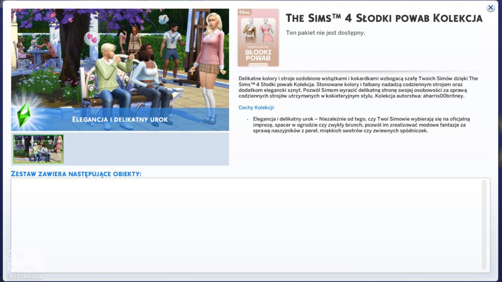 the sims 4 słodki powab kolekcja opis