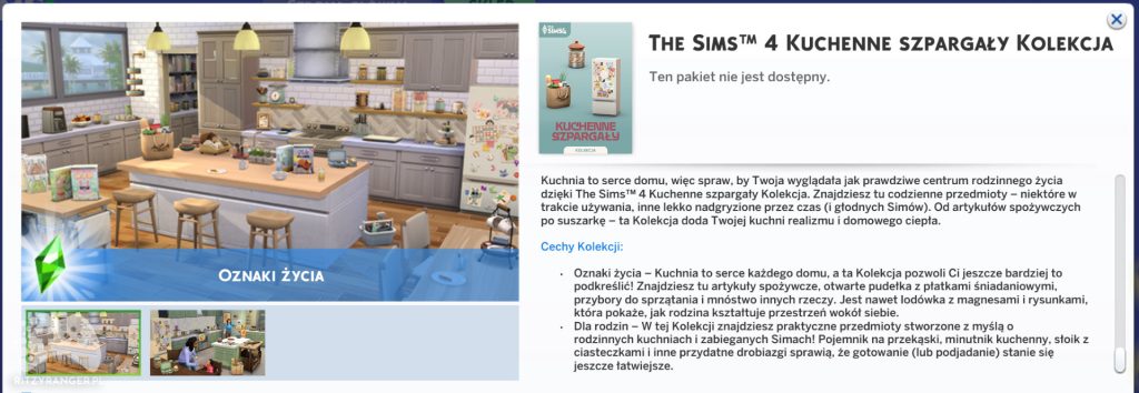 oficjalny opis the sims 4 kuchenne szpargały kolekcja