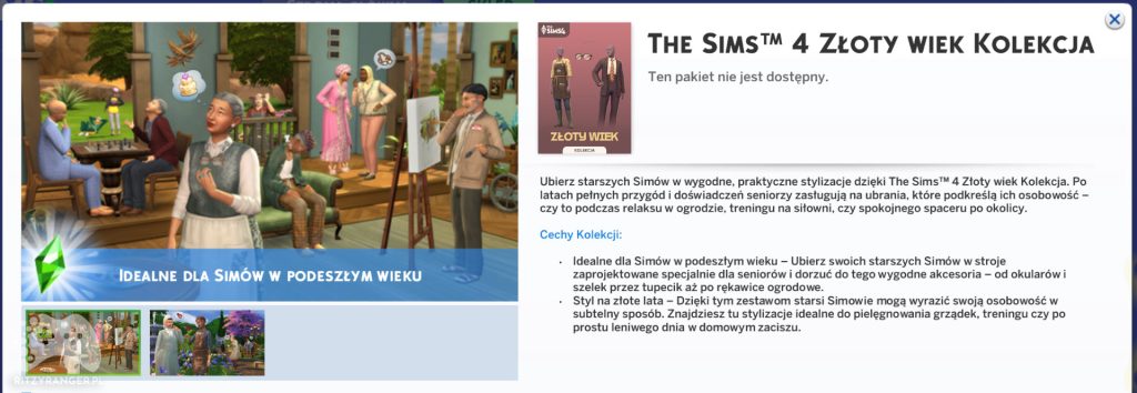 oficjalny opis the sims 4 złoty wiek kolekcja