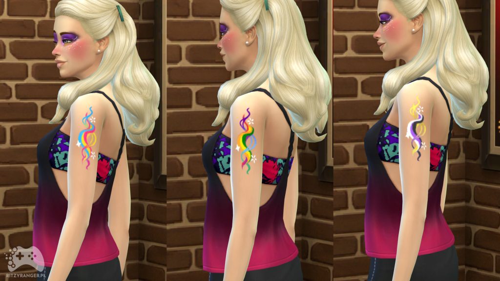 the sims 4 abstrakcyjny tatuaż na lewym ramieniu