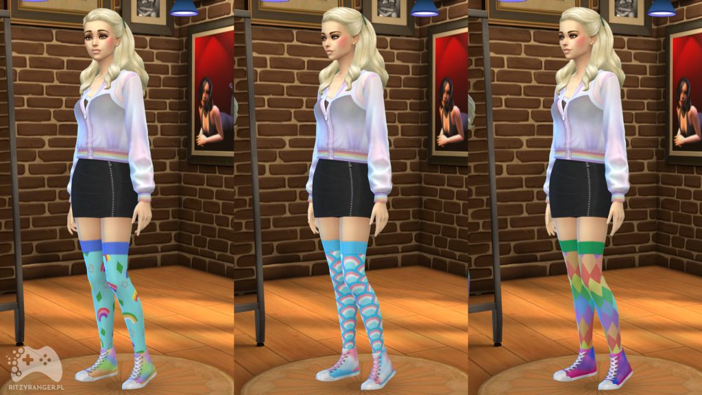 the sims 4 długie skarpetki i kolorowe trampki
