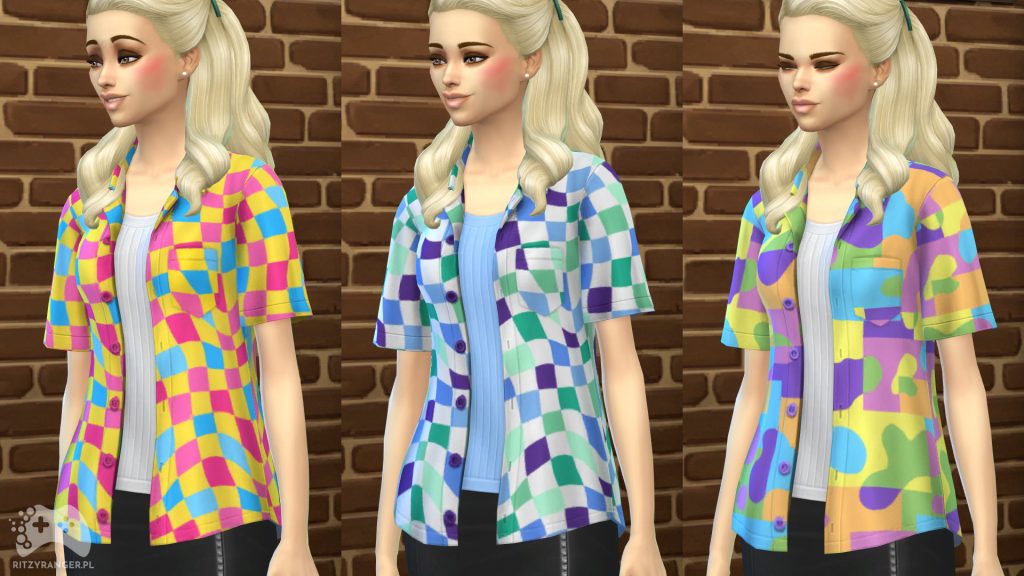 the sims 4 koszula z krótkim rękawem