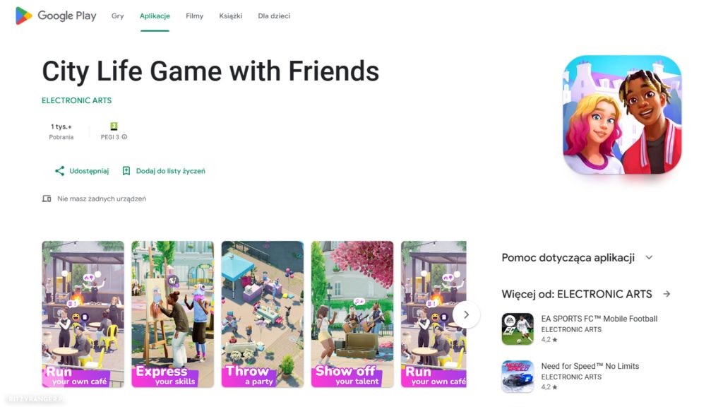 The Sims Project Rene w Google Play do pobrania